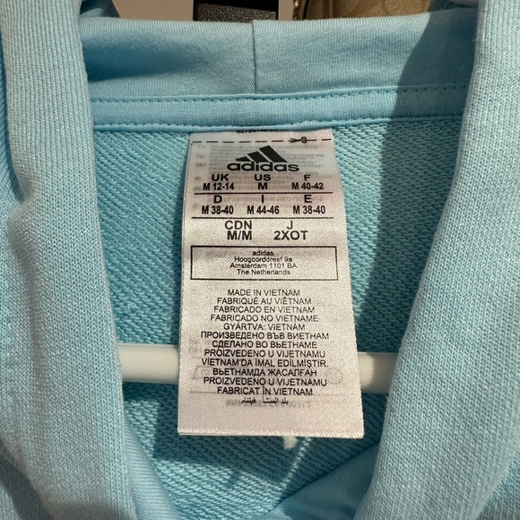 Adidas Originals 3 Stripe Baby Blue Hoodie - Picture 4 of 8